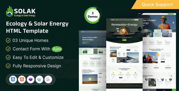 Solak - Ecology & Solar Energy HTML Template
