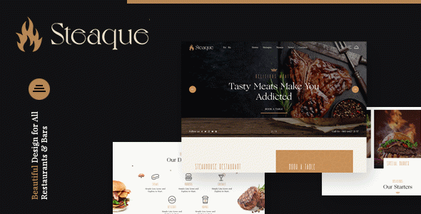 Steaque | Steak House and Coctail Bar HTML Template