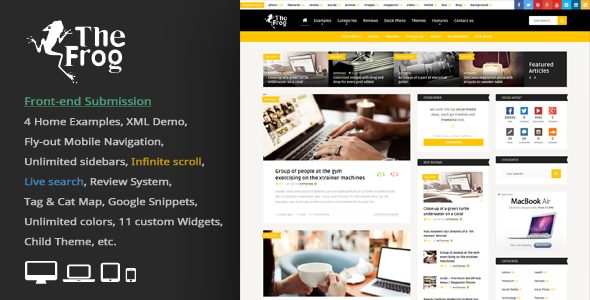 The Frog = Creative News / Blog Magazine & Front-end Submission WP Theme