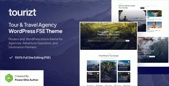 Tourizt – Tour & Travel Agency Gutenverse FSE WordPress Block Theme