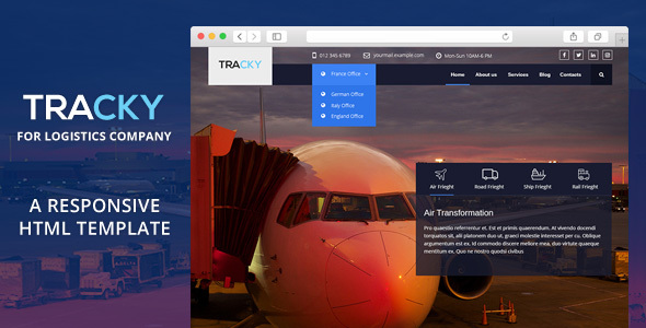 Tracky - Transport & Logistic Responsive HTML Template