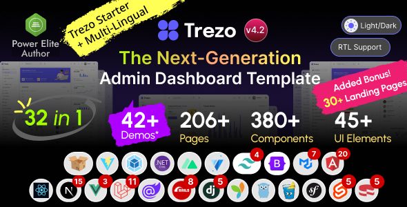 Trezo - Tailwind, Material, Bootstrap, React, Angular, Vue, Laravel & .NET Admin Dashboard Template
