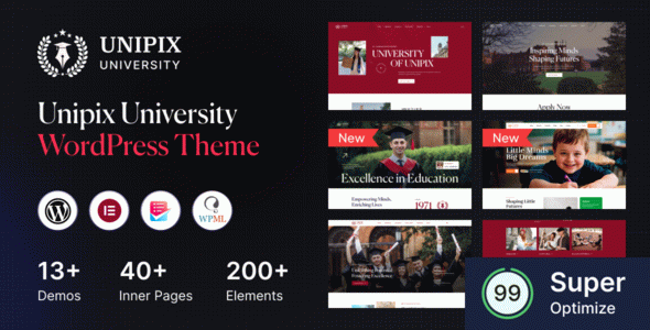 Unipix - University Education WordPress Theme + RTL