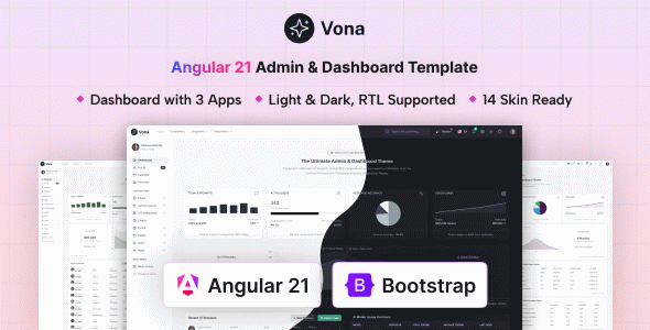Vona - Angular 21 Minimal Admin & Dashboard Template
