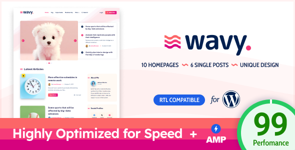 Wavy - Modern & Lightweight Blog for WordPress