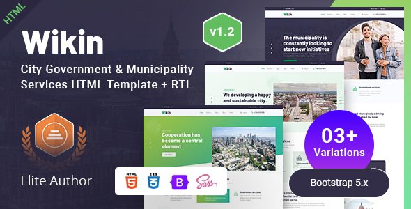 Wikin - City Government & Municipality Services Bootstrap 5 Template